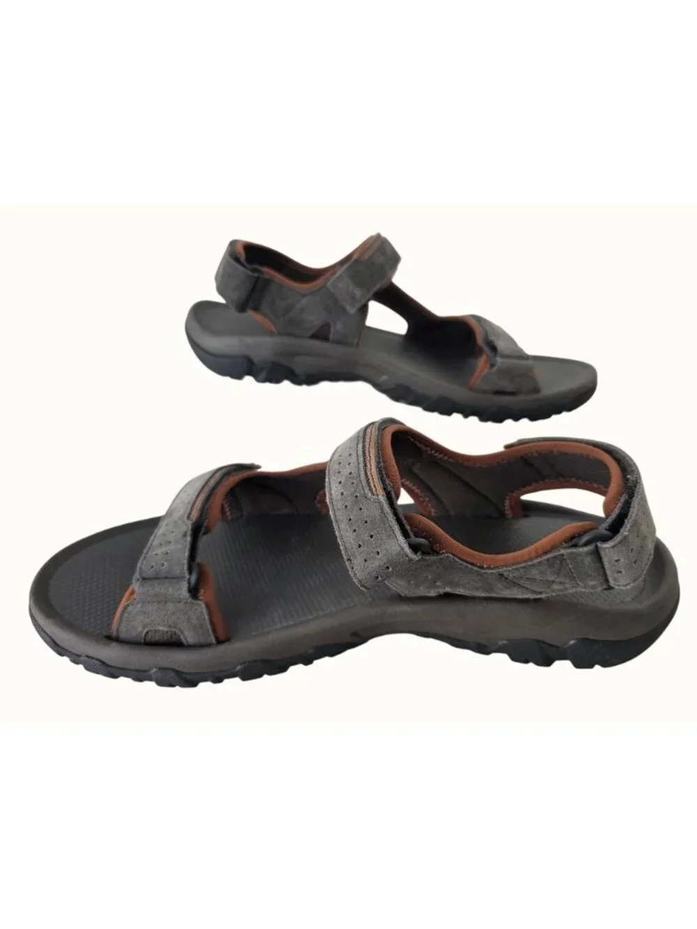 Teva Mens Katavi 2 Sport Sandals Size 13 Gray Leather Outdoor Hiking 1019192